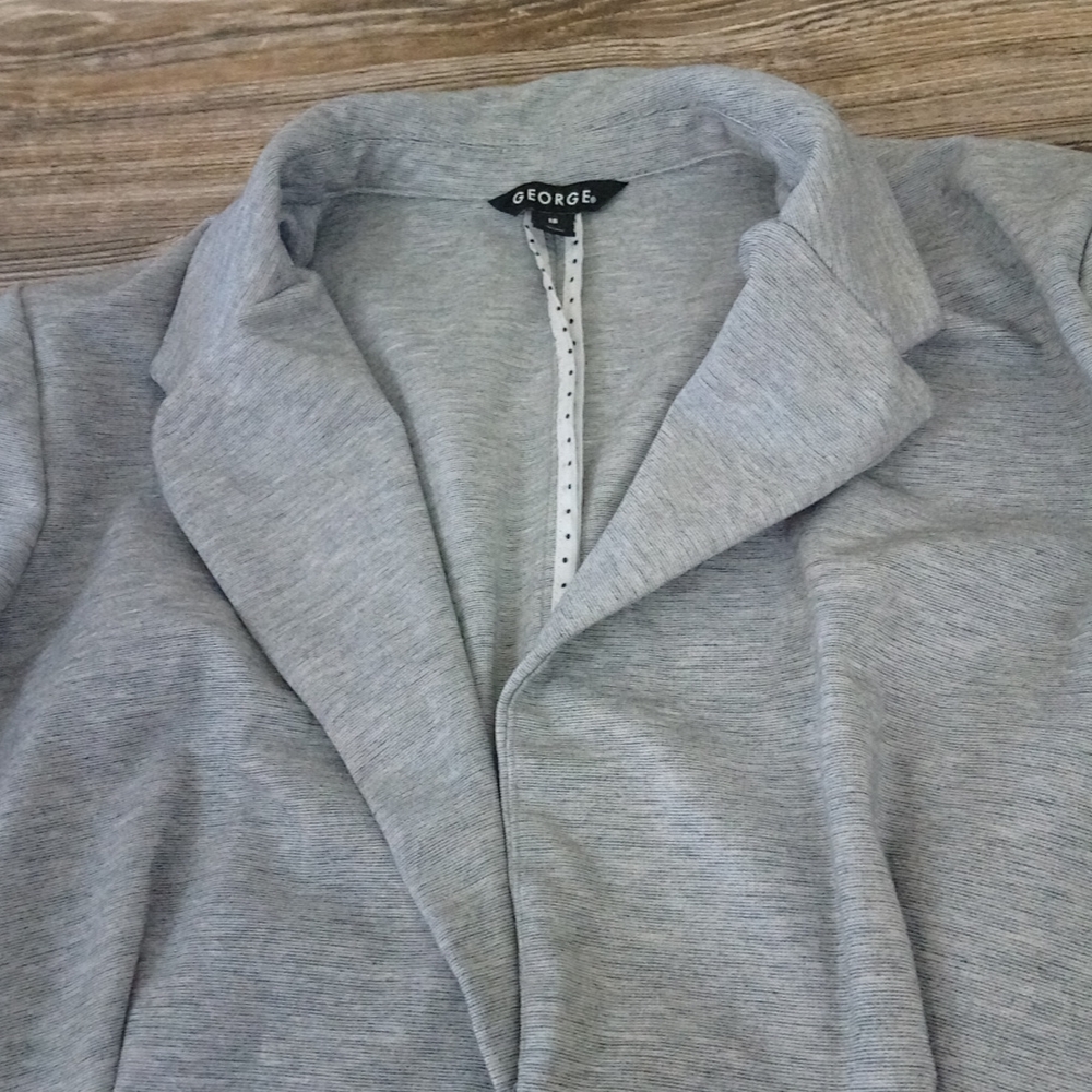 Gray Long Sleeve Button Blazer Jacket - image 4